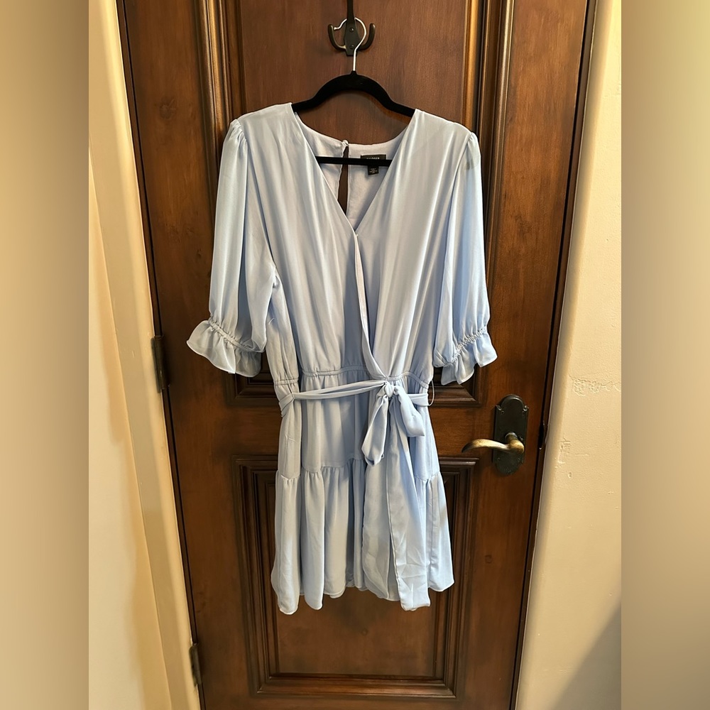 Halogen Light Blue Wrap Dress